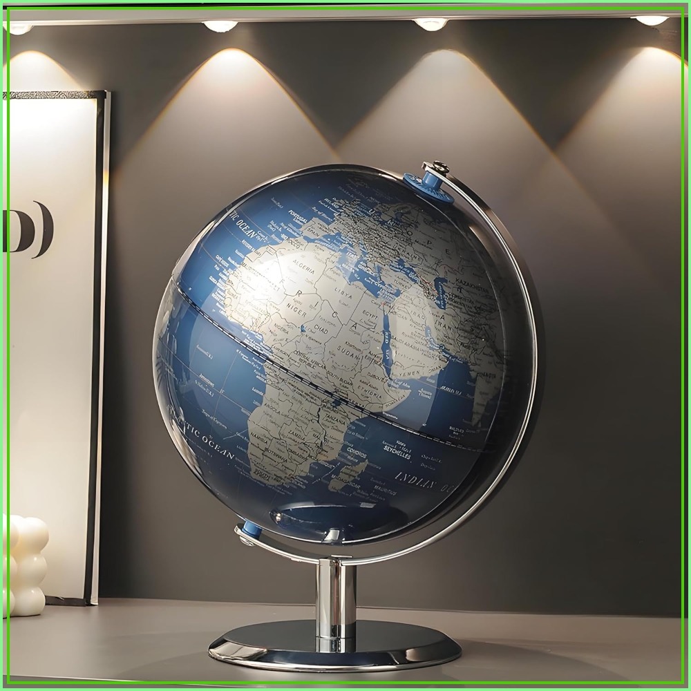 Tech For Office - 8 Inch World Globe with Stainless