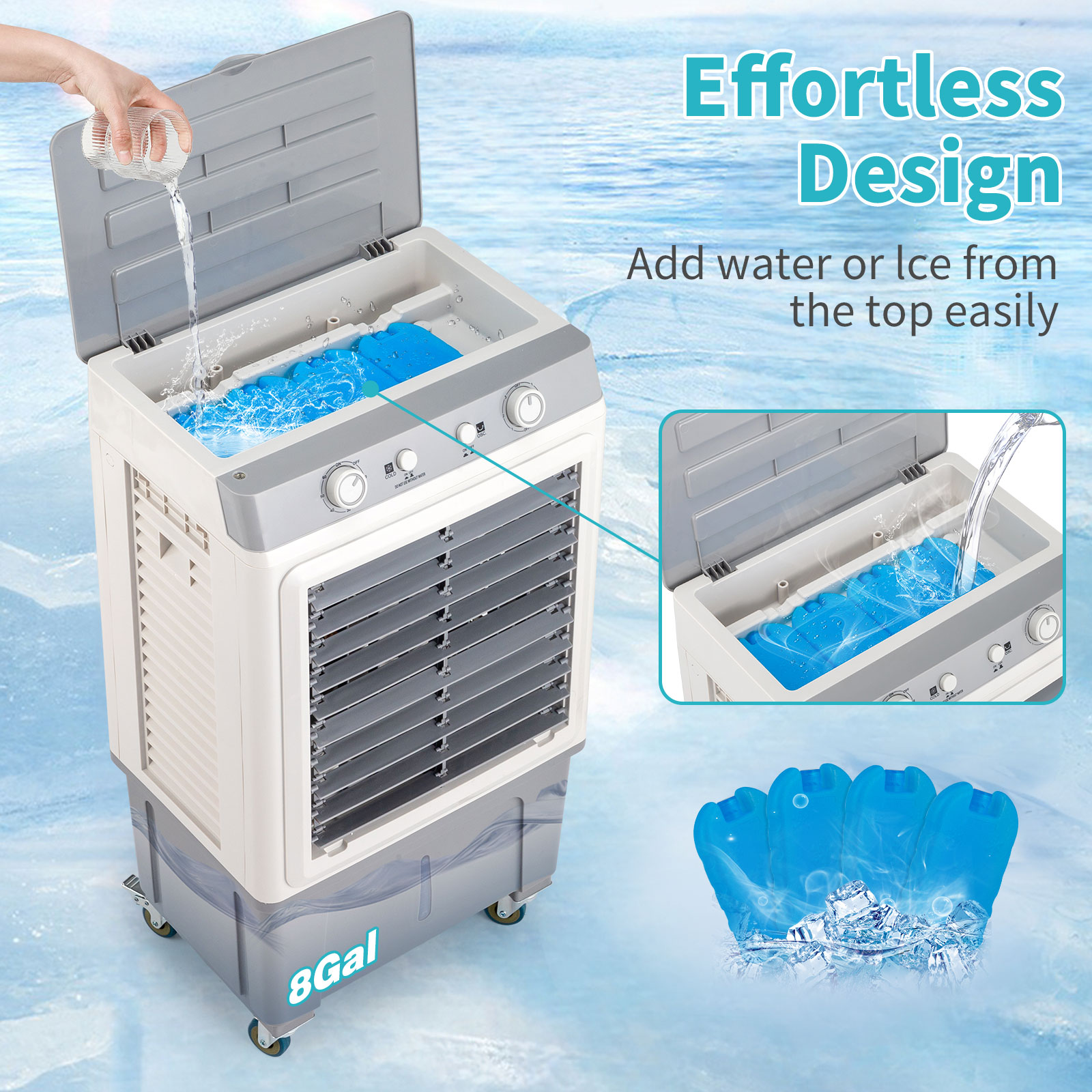 Tech For Office - Mechanical Air Cooler Fan with 4