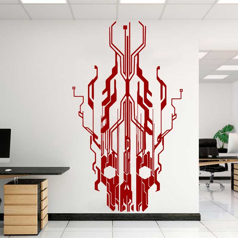 Chip Circuit Tech Skull Vinyl  - đánh giá và giá Office Tech Furniture