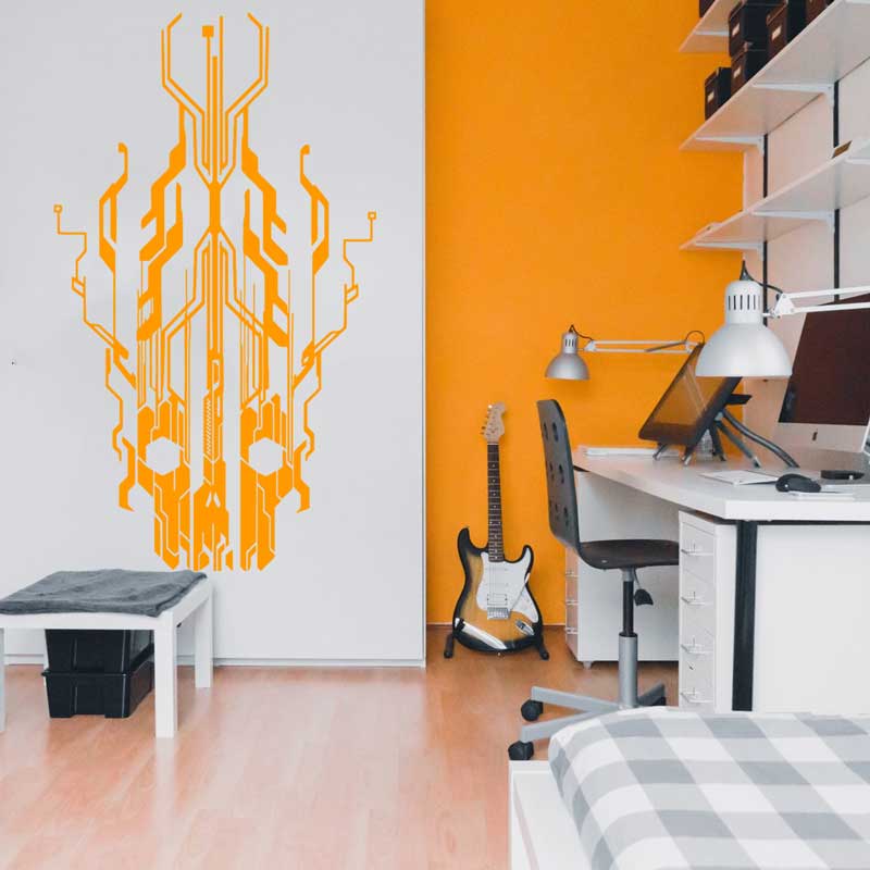 Chip Circuit Tech Skull Vinyl  - đánh giá và giá Office Tech Furniture