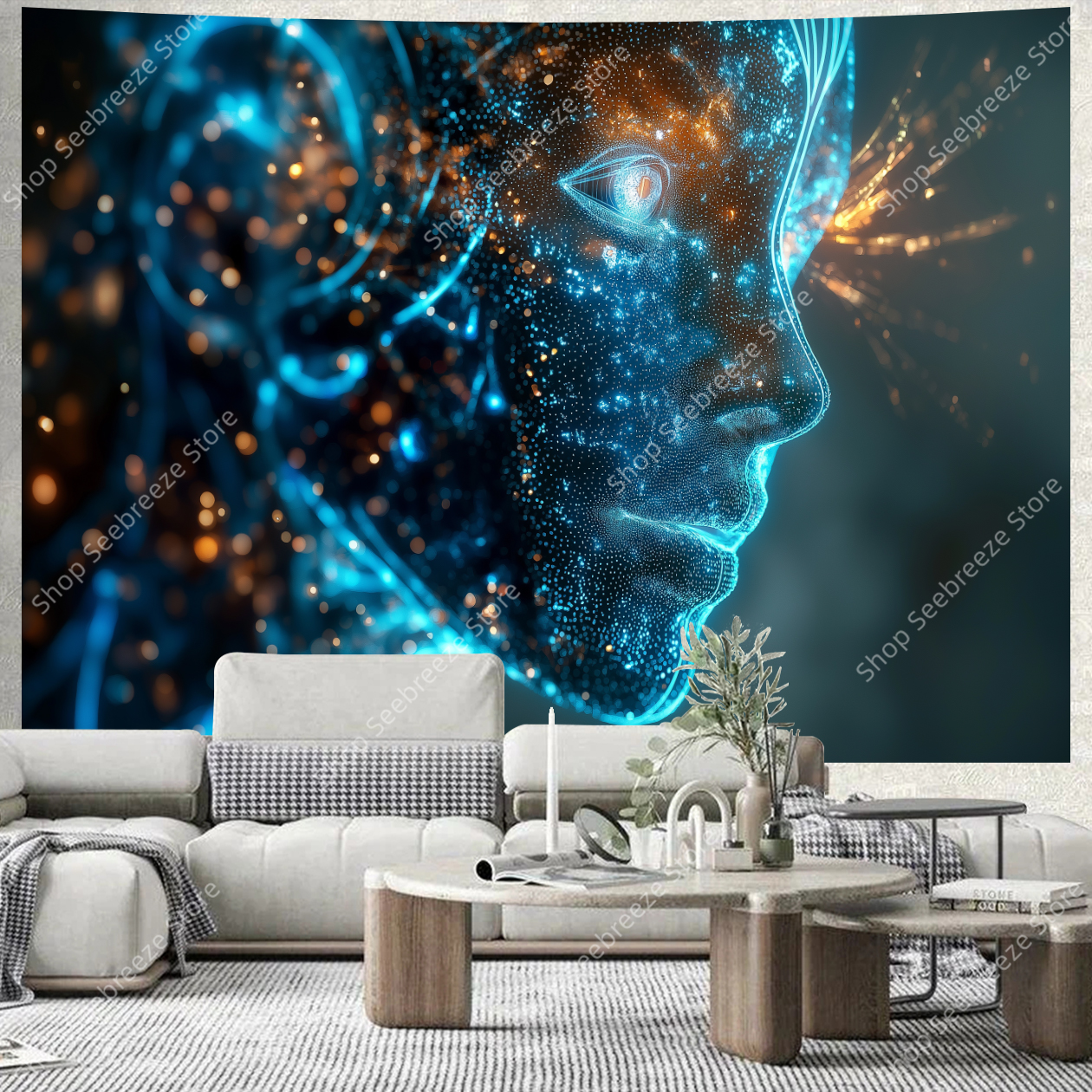 Cyberpunk Circuit Board Tapest - đánh giá và giá Tech Office Wall Decor