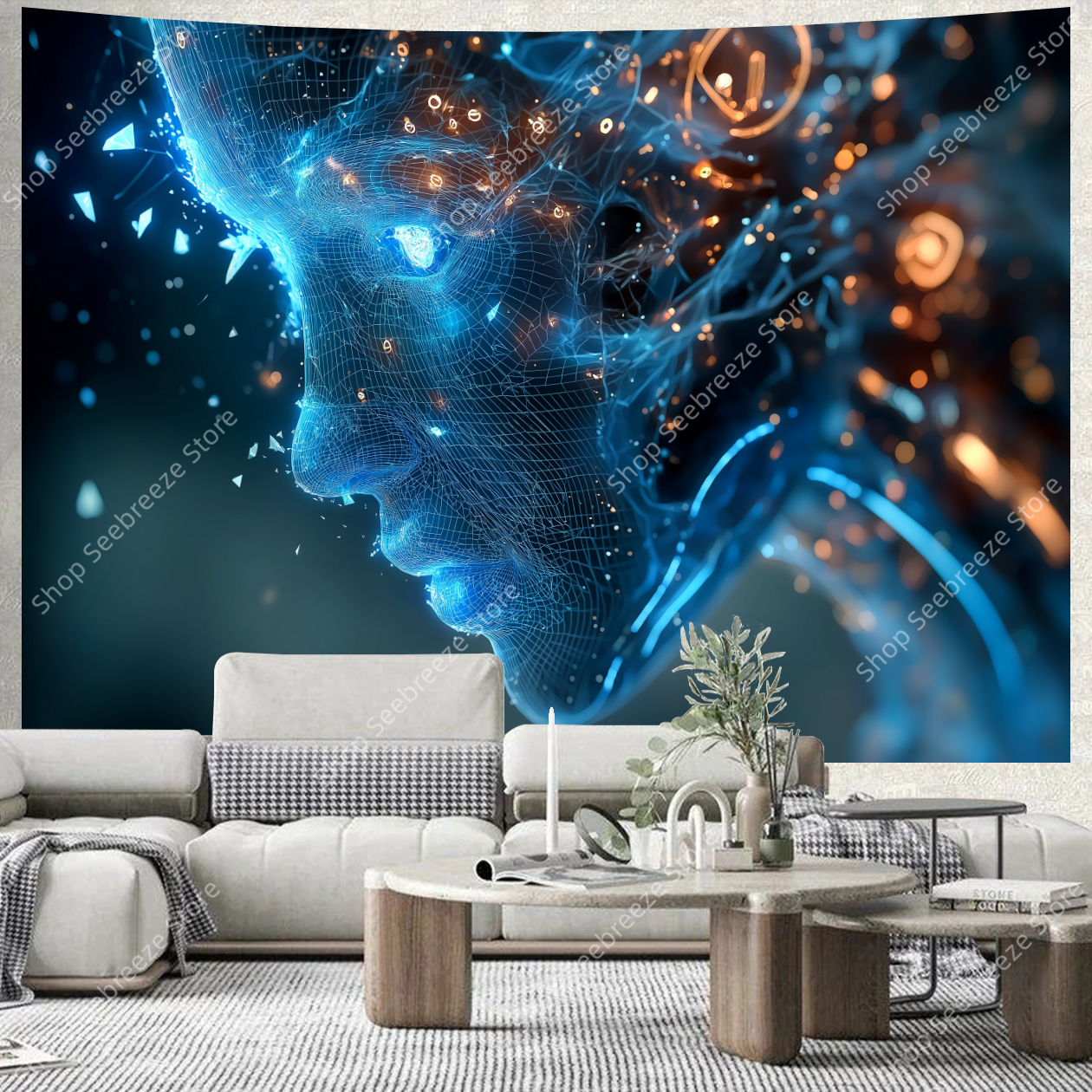Cyberpunk Circuit Board Tapest - đánh giá và giá Tech Office Wall Decor