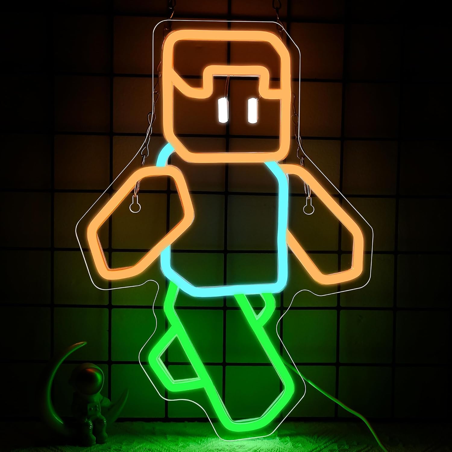 Pixel Art Character Neon Sign  - đánh giá và giá Tech Office Wall Decor