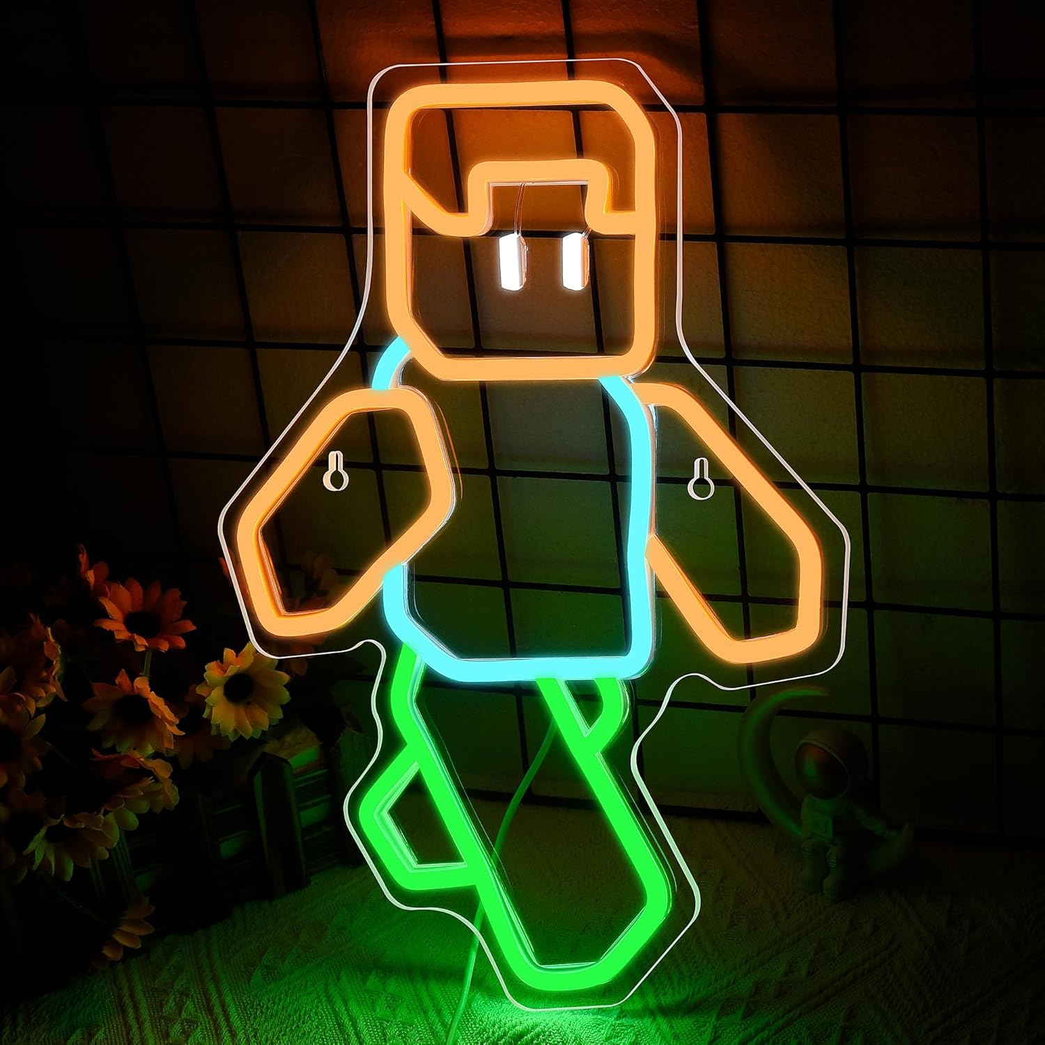 Pixel Art Character Neon Sign  - đánh giá và giá Tech Office Wall Decor