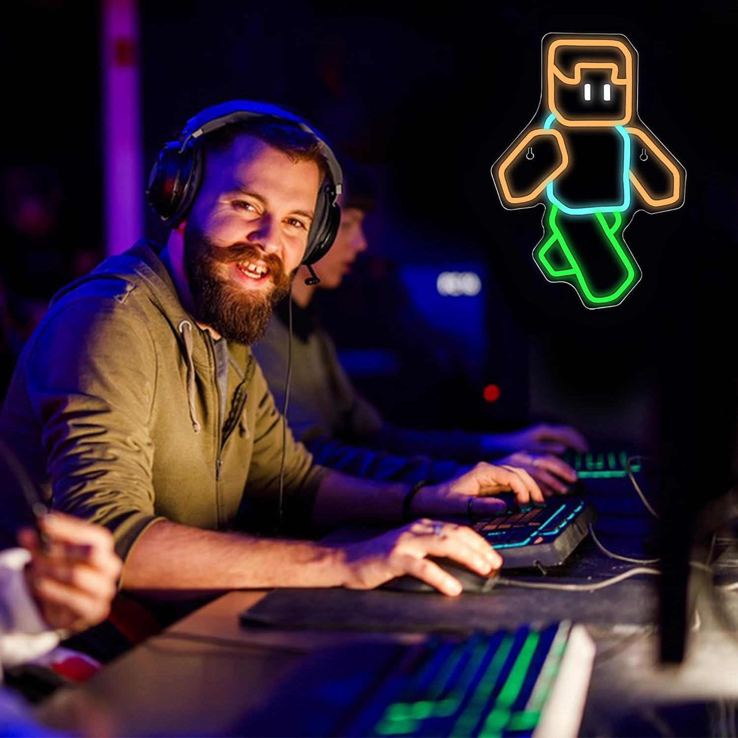 Pixel Art Character Neon Sign  - đánh giá và giá Tech Office Wall Decor
