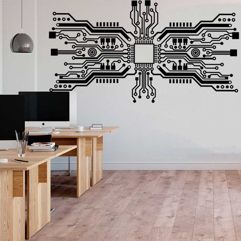 Circuit Board Chip Wall Sticke - đánh giá và giá Tech Office Wall Decor