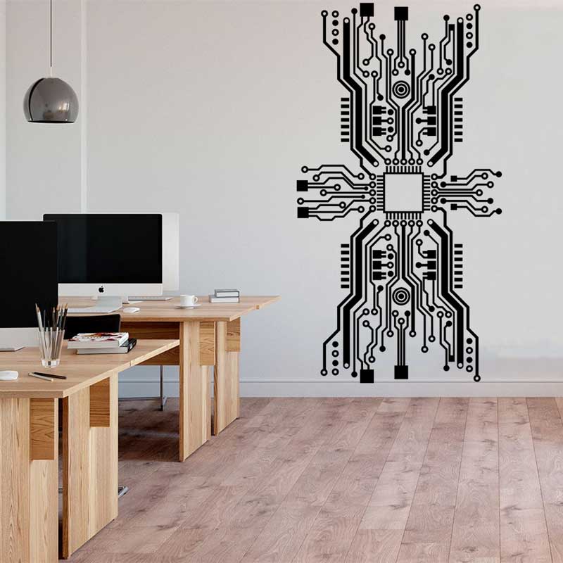 Circuit Board Chip Wall Sticke - đánh giá và giá Tech Office Wall Decor