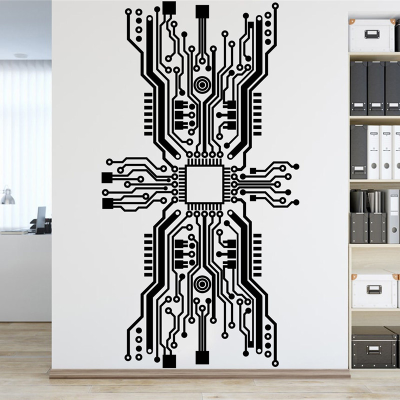 Circuit Board Chip Wall Sticke - đánh giá và giá Tech Office Wall Decor