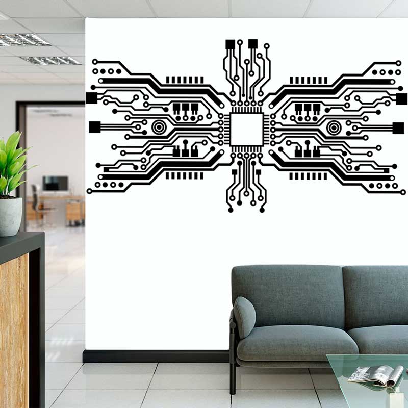 Circuit Board Chip Wall Sticke - đánh giá và giá Tech Office Wall Decor